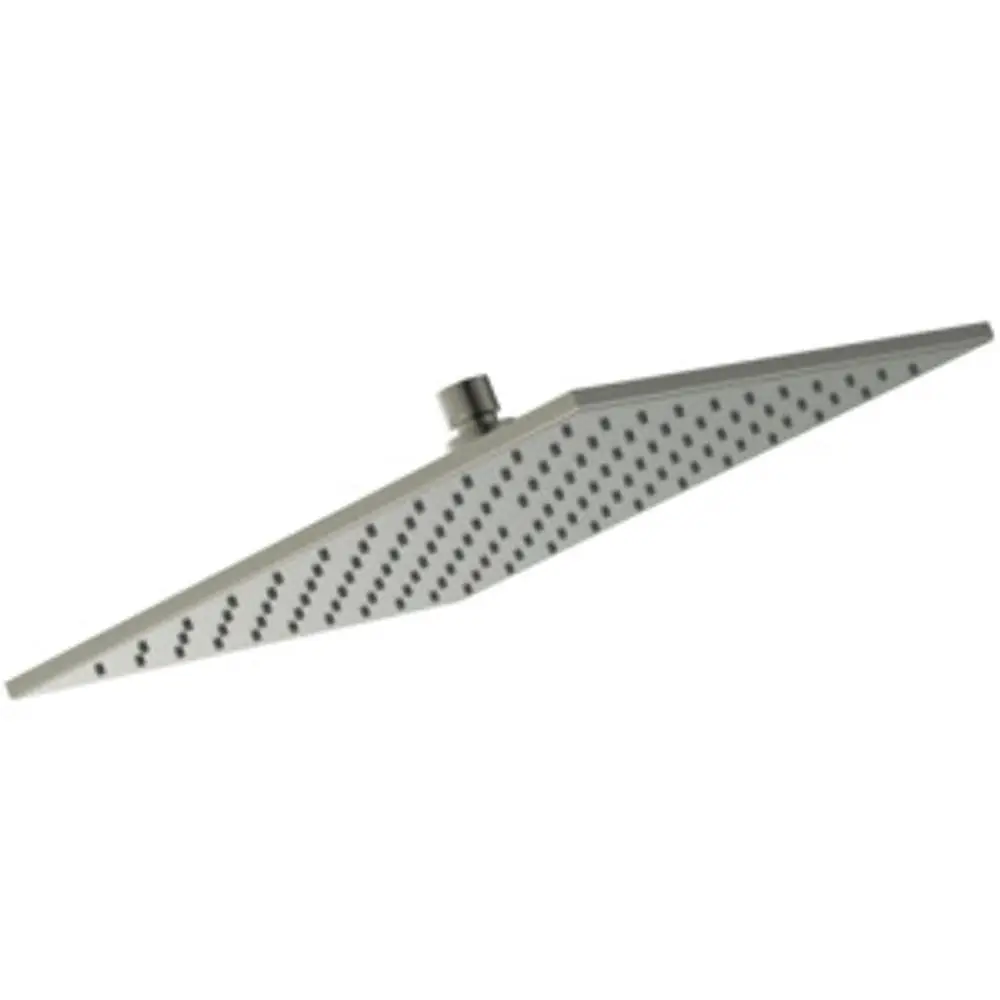 Regenbrause von Ideal Standard mit flacher, quadratischer Oberfläche und gleichmäßig verteilten Auslassöffnungen für Wasser, montierbar an einer wandbasierten Armatur.